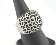 Ring Adjustable Ring Antique Silver plated brass 19mm 9US size Adjustable Dome