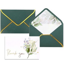 Heavy Duty Thank You Cards with Envelopes - 36 PK Gold Notes 4x6 Inches Baby ...