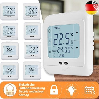 Touchscreen Digital Thermostat Fußbodenheizung Raumthermostat Programmierbar NEU