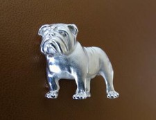 Broche grande de estudio de pie Bulldog/Bulldog inglés de plata de ley