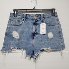 NWT Forever 21 Retro High Rise Light Washed Distressed Jean Shorts Denim 29