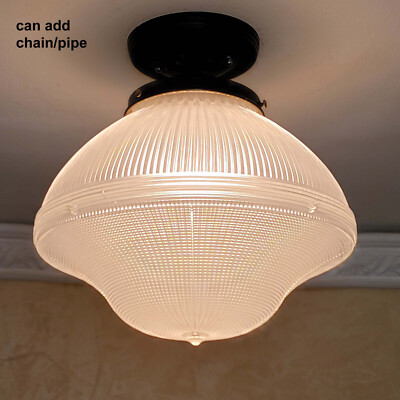 111c Antique/Vtg deco Ceiling Light Industrial Fixture bath