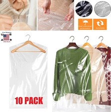 10PCS Clear Suit Cover Hanging Garment Storage Bag Dust-proof Dress Clothes Coat