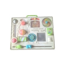 De colección Años 70 Fisher Price '73 Bebé Cuna Juguete Centro de Actividades Completo Juguete de Aprendizaje
