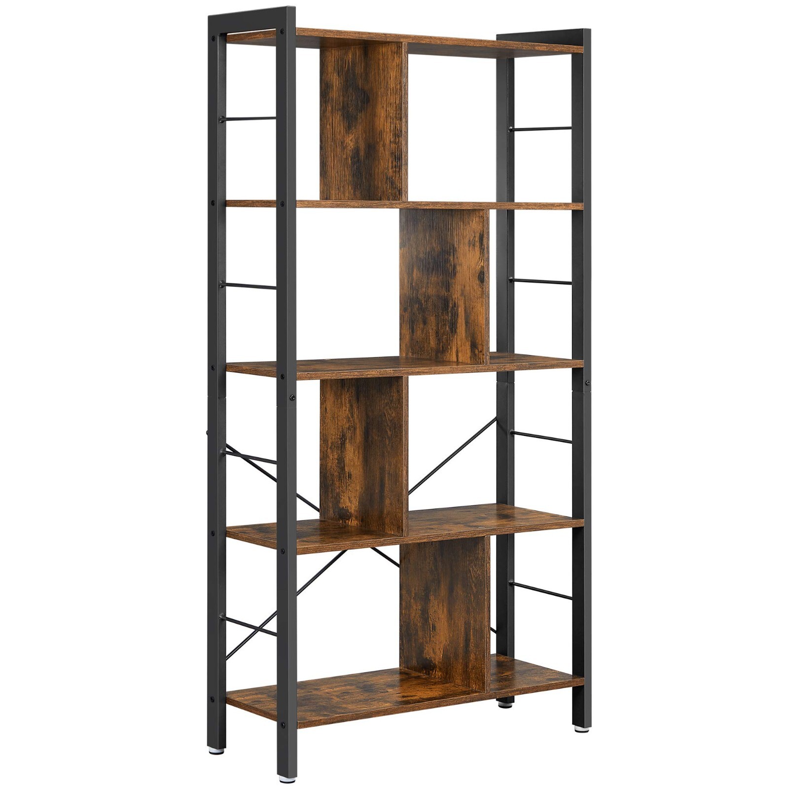 Étagère 4 niveaux salon meuble de rangement bois vintage bibliothèque compacte pour appartement