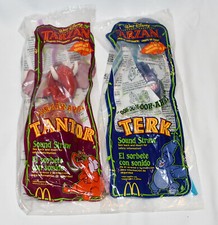 NEW Disney Tarzan on Video McDonald's Straws Terk  Tantor Fast Shipping  LOT