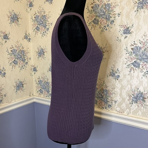 Jeanne pierre wild grape purple knit sleeveless Sweater vest, size l, NWT - Picture 3 of 10