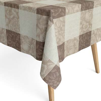 Tischdecke beschichtete Baumwolle 160 cm Breite MILLET TAUPE eckig rund oval