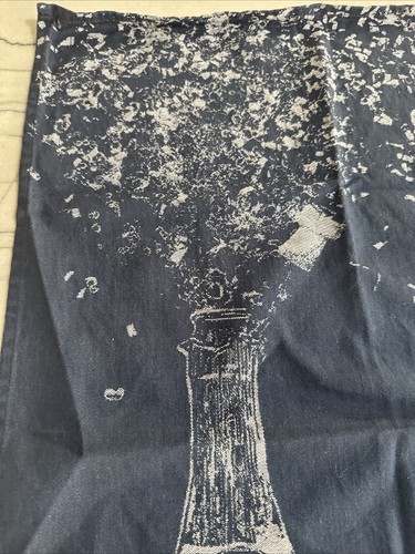 COUCKE French Jacquard Kitchen Tea Towel 19"x27" Champagne Bottle Glasses Blue - Picture 4 of 8