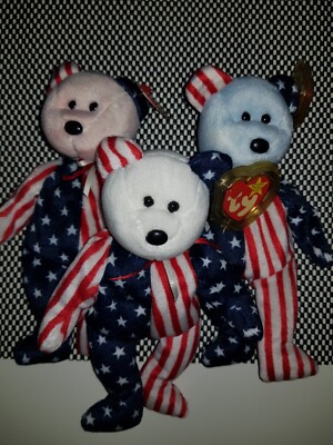 TY-Beanie Babies Collection Teddy Spangle 3er Set date of birth June 14, 1999