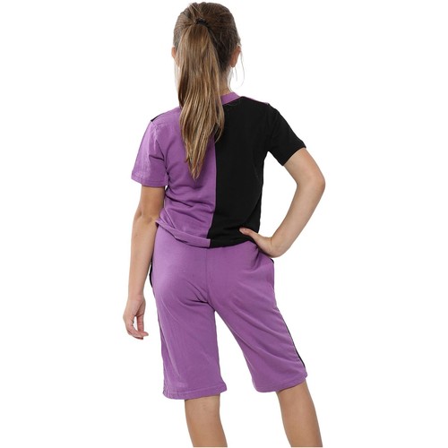 Kids T Shirts 100% Cotton Contrast Panelled Summer Boys Girls Top & Shorts Set - Zdjęcie 29 z 35