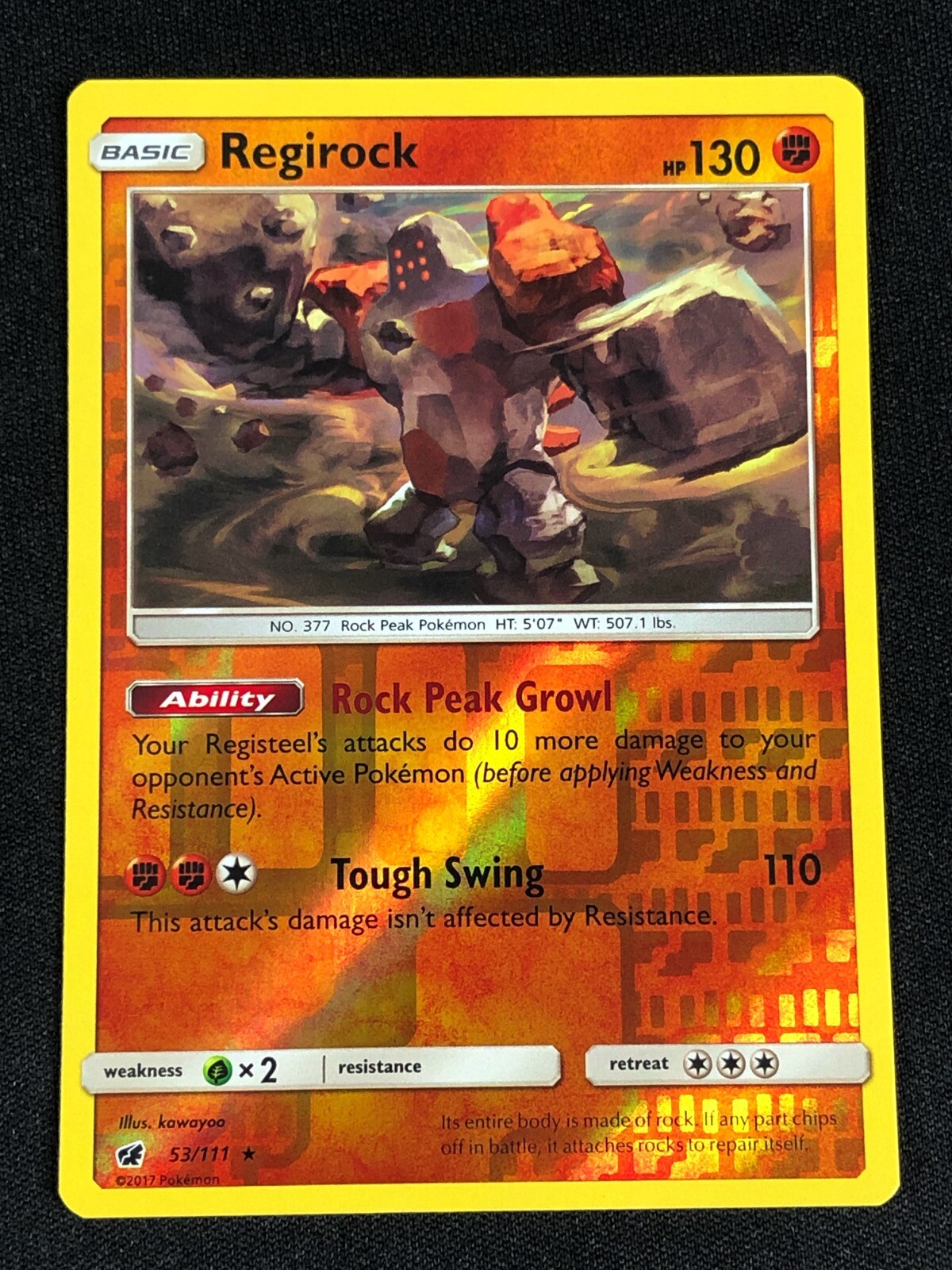 POKEMON REGIROCK 53/111 REVERSE HOLO RARE NM