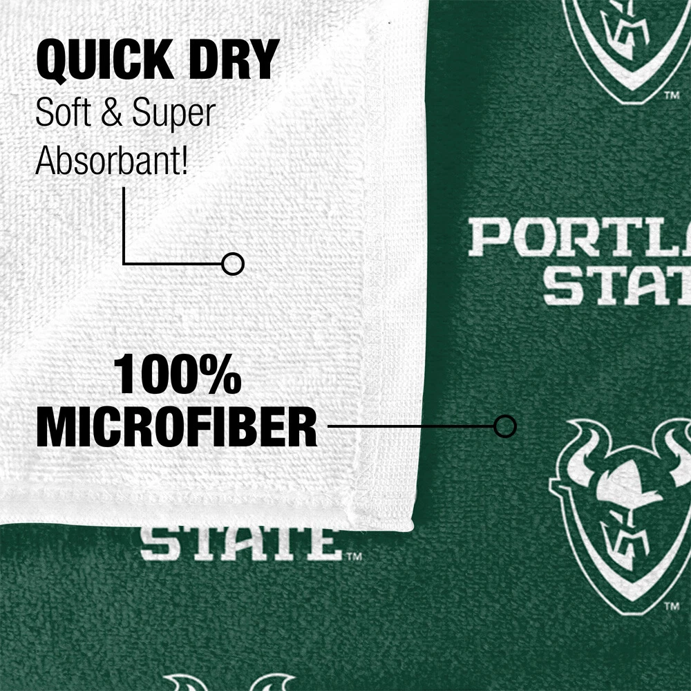 Portland State University Beach Towel/Bath Towel, 30"x60" Logo Pattern