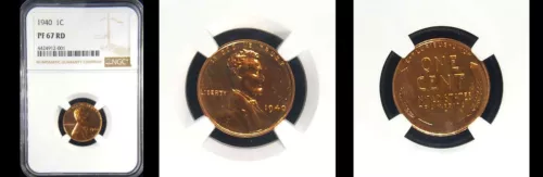 1940 1C NGC PR67RD-PURE RED POP 42 PQ LINCOLN WHEAT SMALL CENT