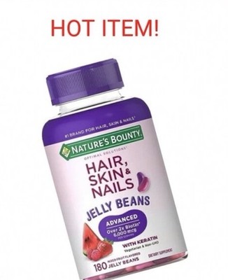 3~Natures Bounty Hair Skin Nails Jelly Beans Fruit 180ct Discontinued Dated SEE