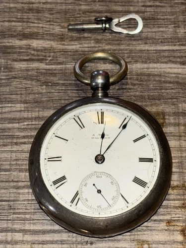 Antique Waltham PS Bartlett 1883 Pocket Watch Dueber Coin Silver Case 18s Works