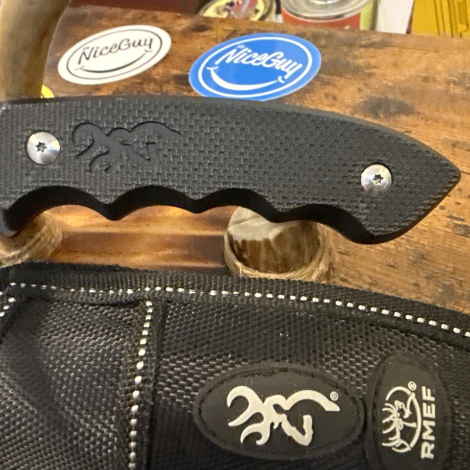 Juego de cuchillos Browning RMEF de 2 piezas con funda MODELO 0302R NOS Foto 3 de 4