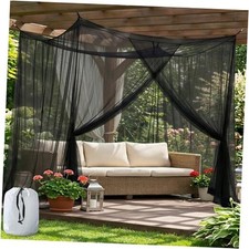 Outdoor Camping Mosquito Net, Large Size Mesh Black, One-opening 118"x118"x77"