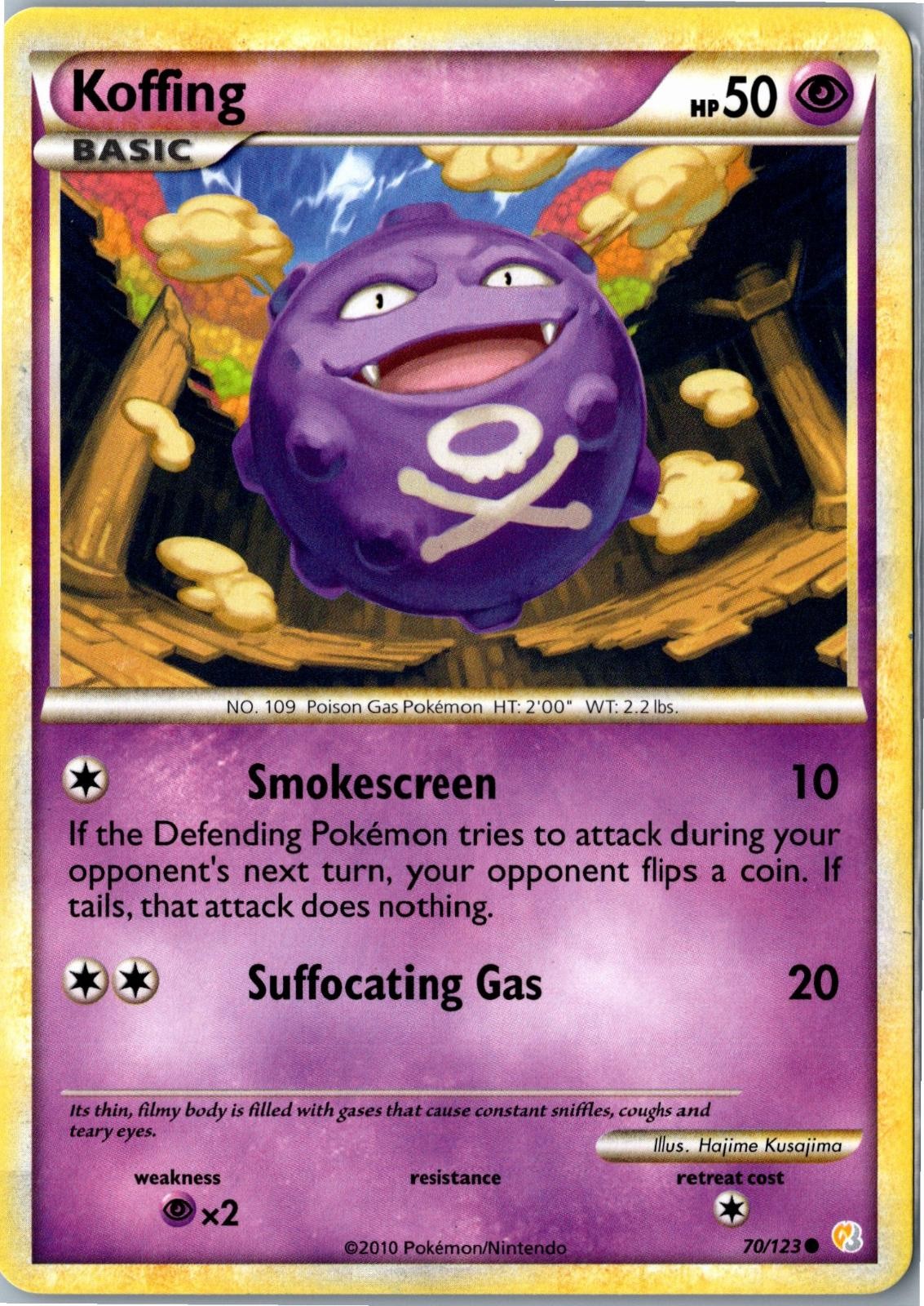 Pokemon Card - Koffing - HeartGold & SoulSilver - 70/123 - Common - MP