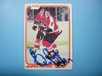 1981/82 O-PEE-CHEE NHL HOCKEY CARD #247 BILL BARBER IA VG AUTO AUTOGRAPH OPC