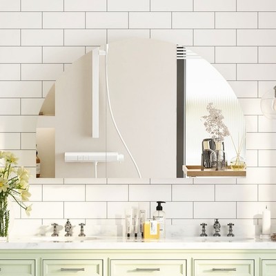 Arched Medicine Cabinet 3Doors Bathroom Mirror Cabinet Wall-Mounted with Storage