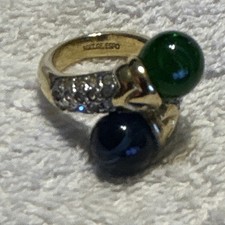 Vintage 18k GF Toi Et Moi Ring With Cabochon ...