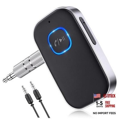 COMSOON Bluetooth Receiver for Car, Noise Cancelling 3.5mm AUX Black+Silver