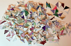 Lot of 100s of 2" squares from triangles