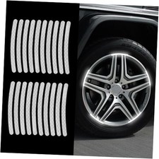 20PCS Reflective Car Wheel Decorative Stripe Stickers, Reflective Car White