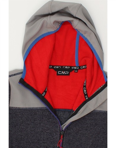 CMP Boys Zip Hoodie Sweater 9-10 Years Navy Blue Colourblock Polyester BX07 - Picture 3 of 3