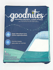 GoodNites Disposable Bed Mats Bed Pads Overnight Super 24 x 36 in 9 Ct