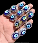925 Sterling  Silver Plated  Evil Eye Rings Lot Bulk Gemstone Jewelry