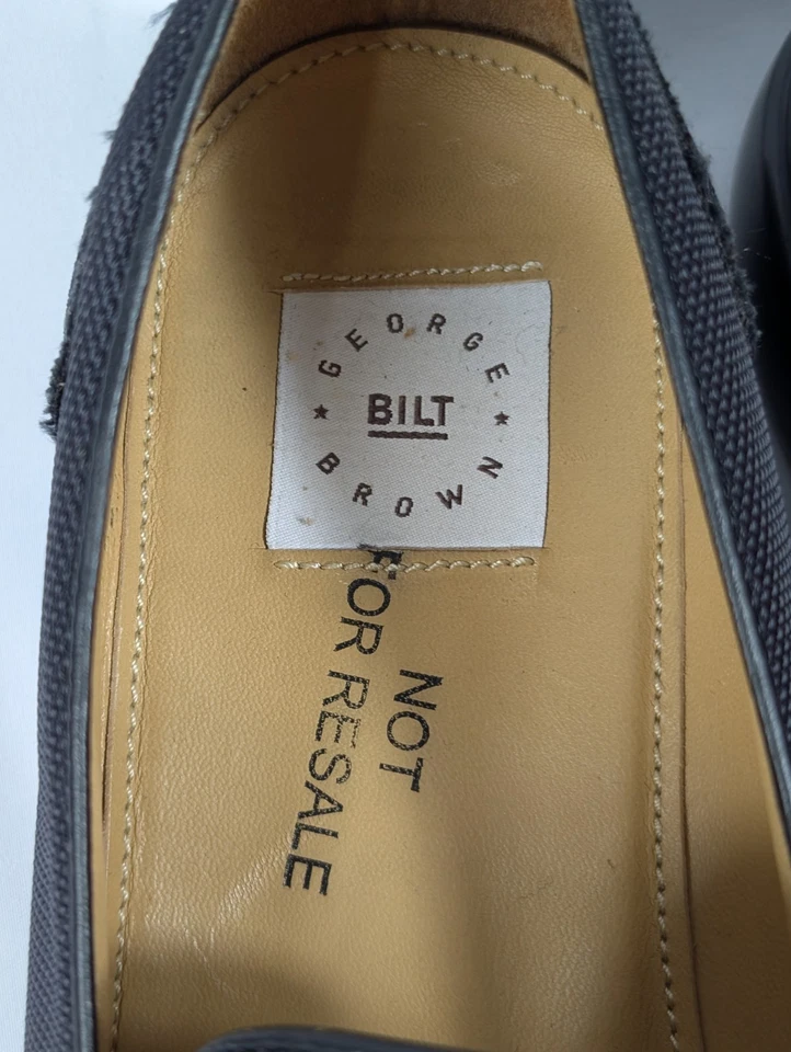 Mocasines sin cordones George Brown Bilt para hombre talla 9 negros NUEVO Foto 4 de 4