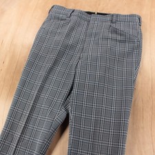 Vtg 60s 70s plaid polyester bootcut slacks dress pants 34x31 disco golf prep