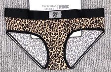 Victoria's Secret NWT Small Leopard Print Shine Patch Hiphugger Panty Logo Sexy