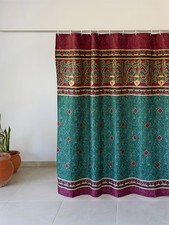 Cortina de ducha de tela Amalfi vintage nueva de colección hecha en EE. UU. Springmaid sin etiqueta