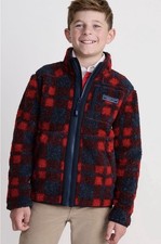 New Vineyard Vines Kids Plaid Supershep Zip Up Jacket Size XL 18 128