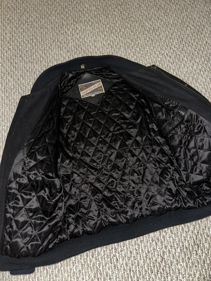 Vintage Guess Club by Georges Marciano Varsity Jacket – Wool & Leather, Small - Image 4 of 4