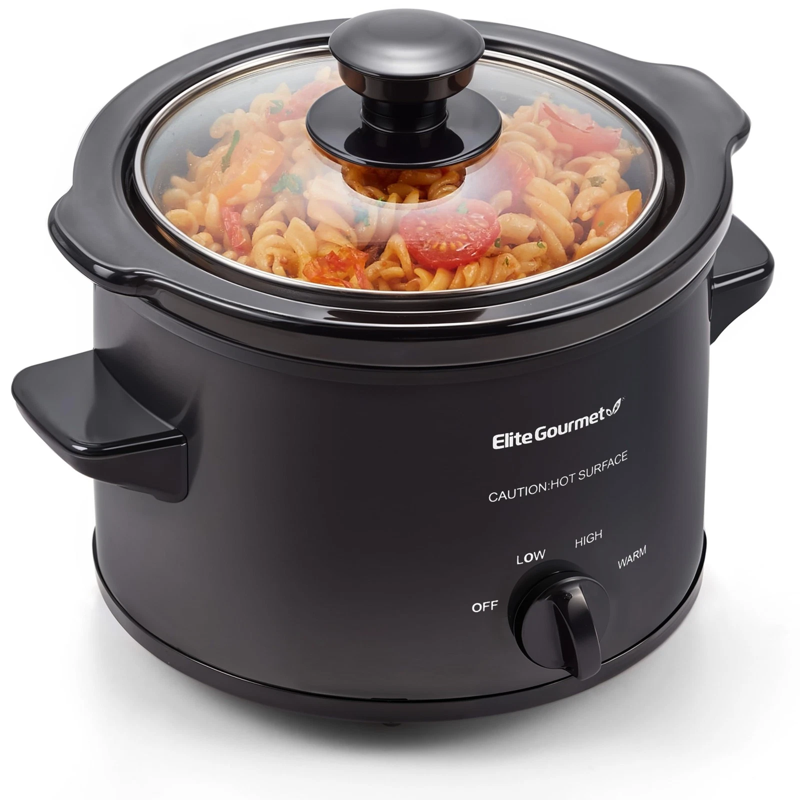 Elite Gourmet MST-250XBX Electric Slow Cooker Ceramic Pot, 1.5 Quarts, Black