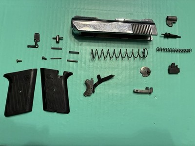 USED DAVIS P-380 PARTS FIRING PIN TRIGGER SAFETY BLACK GRIPS SPRING CHROME SLIDE