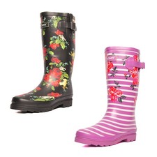 WATERPROOF Cotswold Outdoors Womens Floral Buckle Wellington Wellies Boots 