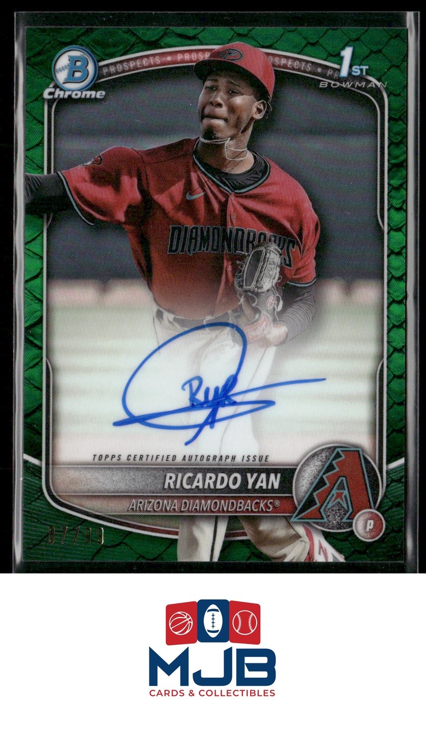 2025 Bowman Ricardo Yan Chrome Reptilian Green Refractor #87/99 Auto #CPA-RY