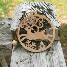 Reindeer laser cut wooden ornament