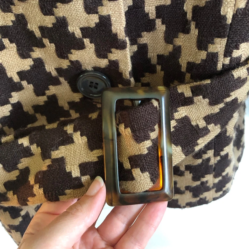 Vintage Chadwick's Collection Houndstooth Blazer Coat 10 (M) 90s Classic Preppy - Image 3 of 4