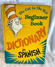 Dr Seuss The Cat In The Hat Beginner Book Dictionary In Spanish 1966 HC Vintage