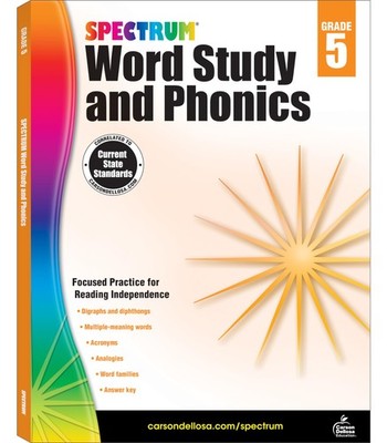 Spectrum Grade 5 Word Study and Phonics Workbooks, Ages 10 to 11, 5th Grade ...