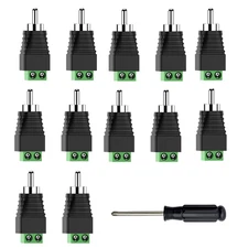 PANPEO RCA to Speaker Wire Adapter, Phono RCA Male Plug Solderless Converter Aud