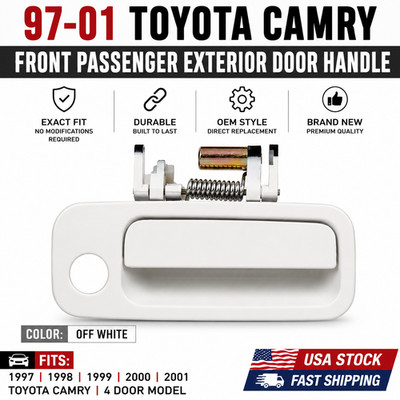 1997-2001 Toyota Camry Front Passenger Exterior Outside Door Handle Off White