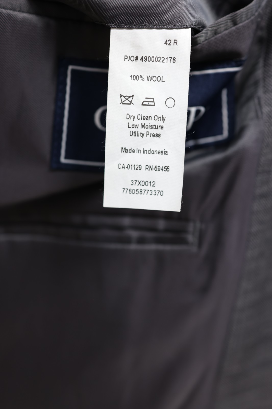 CHAPS mens solid gray 100% WOOL two button sport … - image 13