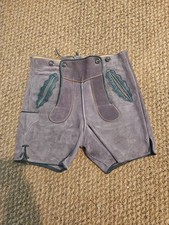 Vintage German Lederhosen Suede Leather Bavarian Boy Mens Shorts Octoberfest